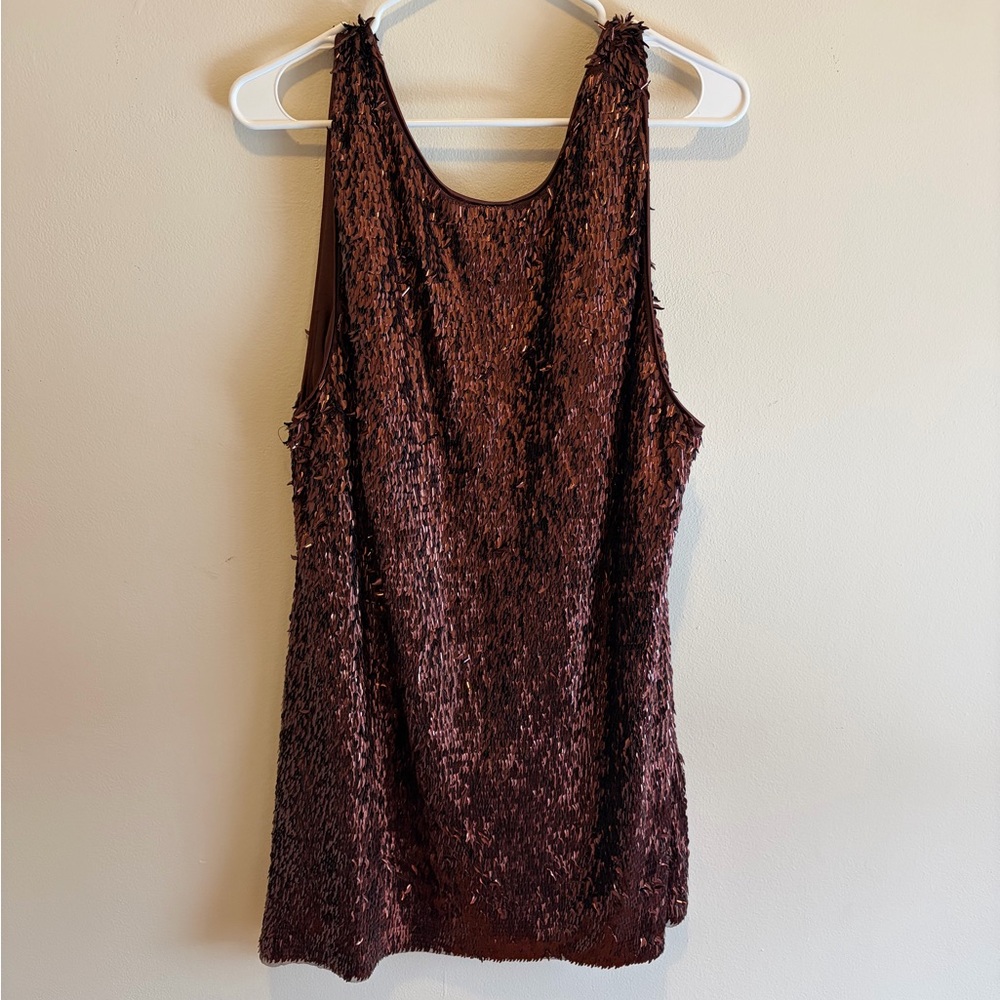 H&M Sequin Brown Mini Dress